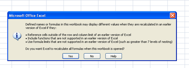 excel for mac error messages